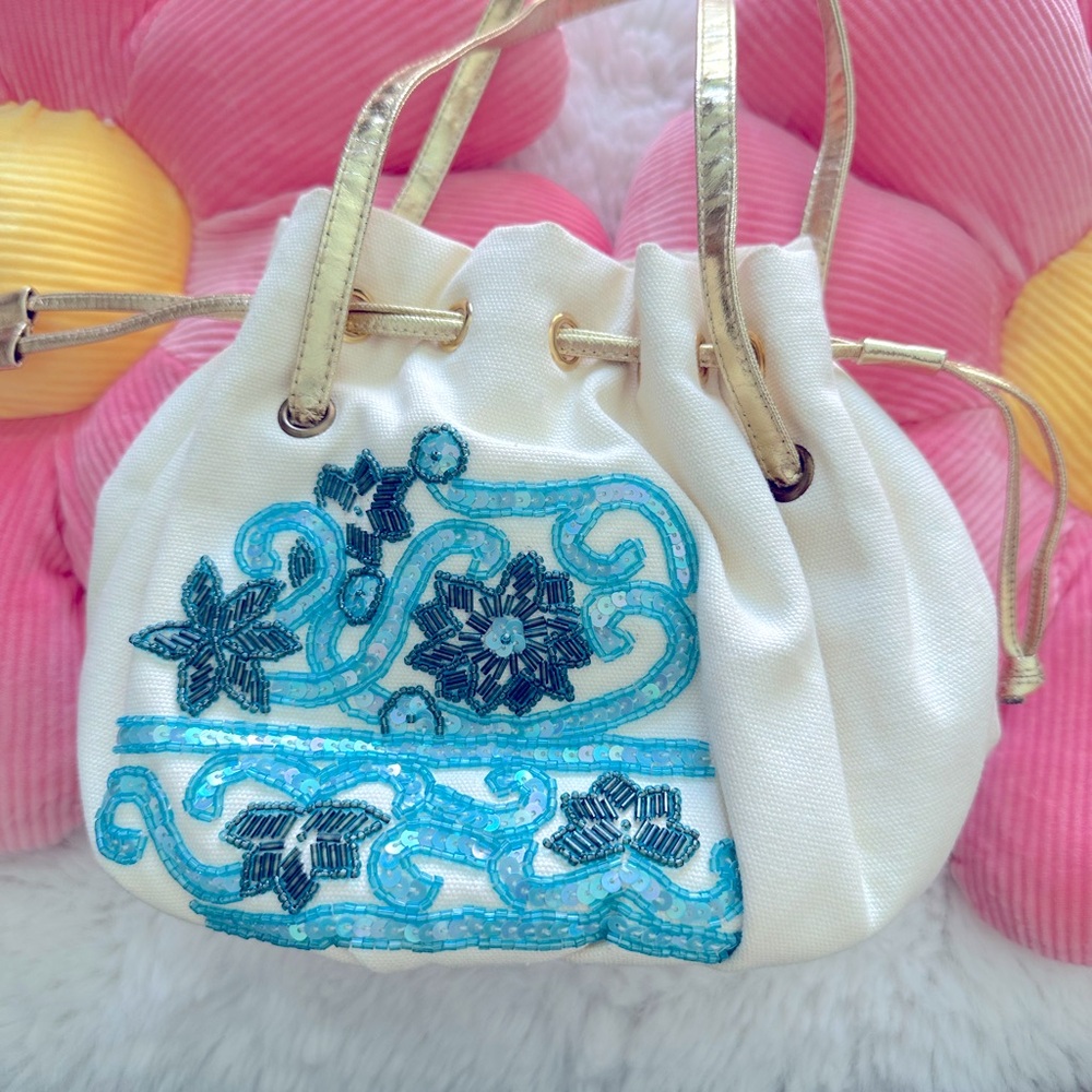 Laura Biagiotti mini Elegant Cream and Gold Women's Bag